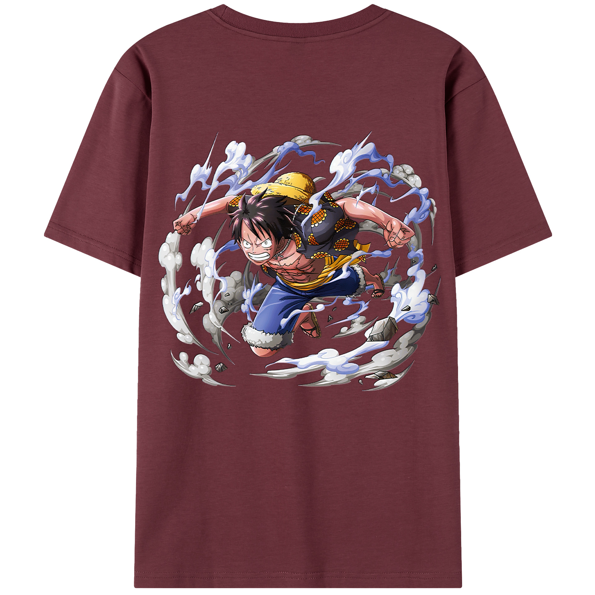 ワンピース モンキー・D・ルフィ ONE PIECE Monkey D. Luffy 綿100％半袖Tシャツ（背面プリント）